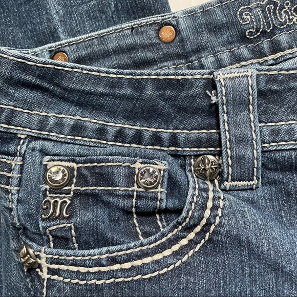 MISS ME Rhinestone & Stud Boot Cut Jeans Sz 25 - Picture 7 of 9